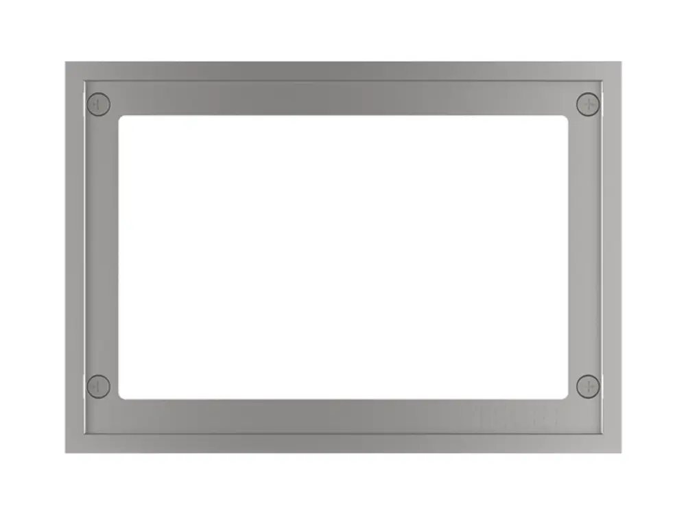 TECE WC-Abdeckrahmen aus gebürstetem Metall, rechteckige Form mit platzierter Aussparung in der Mitte, geeignet für WC-Einbaurahmen.